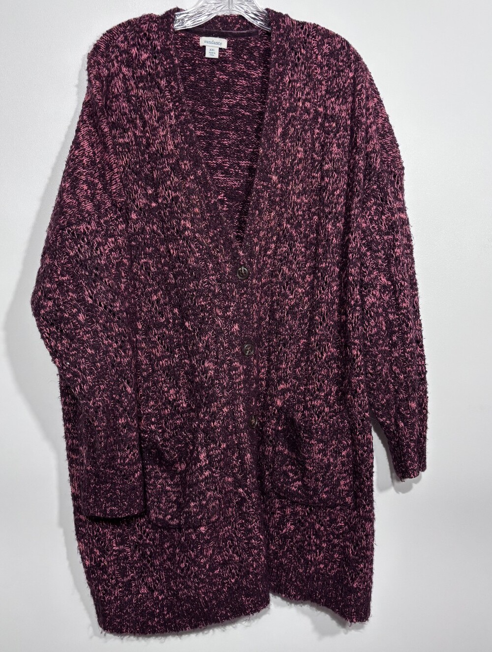 Sundance Cardigan Size XXL Pink Purple Long sleeve Duster Sweater